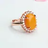 Anillo de Ámbar Natural Juan Yu Miel Completa Cera Completa Anillo de Dedo de Cera de Miel Banda del Anillo Mujeres Fábrica Venta al por Mayor Dropshipping S4022802