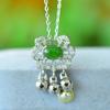 Cobre embutido Hetian jade jade Ruyi bloqueio pingente de jade natural longevidade bloqueio pingente Jade Jade fornecimento ao vivo