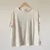 Camiseta de Cânhamo Tricotada para o Verão, Macia e Lisa, Resistente a Amassados, Corte Reto, Gola Redonda, Ombro Normal, Manga Curta