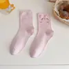 Calcetines de tubo medio para mujer, Calcetines de primavera y verano, Calcetines de algodón con diseño de chica linda de dibujos animados estilo japonés, Calcetines de dibujos animados