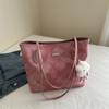 2024 Nova Bolsa de Ombro Elegante Casual Retro Grande Capacidade Bolsa Feminina Texturizada Commuter Tote Bag