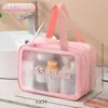 Uau, Bolsa Cosmética e de Higiene Pessoal de PVC Personalizada com um Toque de Alto Nível, Armazenamento Impermeável e Particionado para Viagem, Bolsa de Higiene Tote com Padrão de Letras