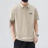Nuevo Polo de Algodón de Manga Corta de Verano Marca de Moda Corte Holgado Camisa con Cuello Venta al por Mayor Camisa Básica Polo de Manga Larga para Hombre Manga Corta