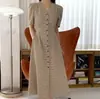 Vestido de Botones Sencillo con Cuello en V, Mangas Abullonadas, Cintura Ceñida, Cuadros Finos, Estilo Francés Elegante Coreano, Talla Actualizada