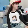 Camada Base Estilosa para Meninas Versátil Veludo Alemão Nova Roupa Outono/Inverno Bebê Raglan Manga Longa Blusa Camiseta Menina Bebê