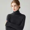 Blusa feminina de malha com gola alta, outono 2026, quente, justa ao corpo, estilosa, com gola franzida