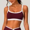 Sujetador deportivo europeo y americano transfronterizo, conjunto de yoga color block, camiseta sin mangas para correr y fitness al aire libre, top tipo sujetador sexy para mujer
