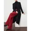 Calça pantalona de cintura alta, novo modelo outono 2026, cintura alta com corte solto, calça casual de trabalho, disponível para transmissão ao vivo e distribuição