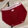 Calcinha Triângulo Vintage Cereja para Mulheres 10A Gancho Estendido Acabamento em Renda Macia Cintura Média Algodão Puro Amigo da Pele Lingerie Feminina