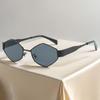 Lentes de sol de diamantes para mujer 2024 nuevos lentes de sol de metal personalizados de montura pequeña foto forma cóncava Corea del Sur