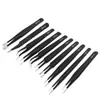 Pinça ESD de Aço Inoxidável Ponta Afiada ESD Ferramenta de Reparo Pinças para Scrapbooking Reparo de Celular Ninho de Pássaro Coleta de Penas Nail Art