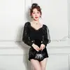 2025 Nuevo Traje de Baño Estilo Ins Fresco Pequeño Boxer Una Pieza Pecho Pequeño Sexy Conservador Aspecto Adelgazante Chica de Aguas Termales Traje de Baño