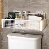 Estante de Almacenamiento para Baño Encima del Inodoro, Portarrollos de Papel Higiénico, Estante de Almacenamiento sin Taladro