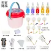 Paquete de Materiales para Ventilador de Pintura Juego Completo de Ventilador Redondo en Blanco Pigmento de Pintura Grande Ventilador de Pintura Ventilador de Pintura DIY Bolsa de Herramientas de Pintura con Palabra Ventilador de Pintura