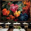 Novo Estilo Ins Nórdico Tecido de Parede Decorativo com Fundo de Floresta Tropical Sala de Estar Quarto Dormitório Tecido de Parede Decorativo Tapeçaria