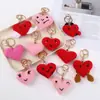 Bolsa Colgante para Llaves de Lana Tejida a Mano, Lindo Colgante de Corazón de Amor Tridimensional para Pareja, Disponible para Venta al por Mayor