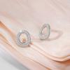 2024 Nuevos Aretes Geométricos Simples de Círculo Diseño de Moda Combinable Elegantes Elegantes Aro para la Oreja Micro-incrustación de Circonia Aretes de Lujo Ligero