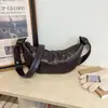 Bolso tipo dumpling de cuero encerado para mujer, estilo coreano retro casual 2026, bolso croissant de gran capacidad, bolso de hombro cruzado de moda, transfronterizo