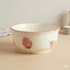 Tigela de Doces de Cerâmica de 8 polegadas, Nível 3, com Esmalte na Cor de Frutas Vermelhas, Tigela Grande para Macarrão Doméstico com Acabamento de Luxo, Tigela de Ramen em Cerâmica com Cor sob o Esmalte