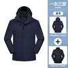 Chaqueta de plumas tres en uno para otoño e invierno, una prenda para tres usos, a prueba de viento e impermeable, estilo para parejas, chaqueta para acampar al aire libre, disponible impresión de logo