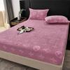 Invierno engrosado flor cortada terciopelo de leche gorro de cama terciopelo coral funda protectora Simmons funda de terciopelo más funda todo incluido colcha juego de tres piezas