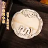Caixa de Presente Brocado Zhuang Bordado Dai Brocado Song Ímã de Geladeira Artesanal Acessórios DIY Tie-Dye Moldura Redonda para Foto Montagem Bordado Três Camadas