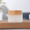 Pote de creme de vidro fosco para exportação 30g, frasco para creme facial e creme para os olhos, pote vazio portátil para refil de produto de skincare, disponível em vários tamanhos