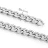 Cadena cubana de acero inoxidable de 7 mm de ancho, estilo europeo y americano, para hombre, estilo hip hop, para bolso cruzado, cadena decorativa.