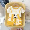 Conjunto de Moda de Verano para Niños de Manga Corta 2026 Nuevo Verano Ropa de Moda para Bebé Niño de Manga Corta con Diseño de Cachorro de Orejas Grandes