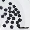 Accesorios para Uñas Camelia Popular Rosa Blanca Tridimensional Flor de Cinco Pétalos Decoraciones Negras y Rojas Estilo Ins