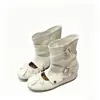 Sandalias de ballet desmontables de doble uso con diseño único 2026 primavera-verano nuevas botas largas con hebilla de cinturón que aumentan la altura caladas