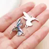 Colgante de colibrí colorido estilo étnico, pajarito vibrante, accesorios DIY para pulseras, collares, pendientes y joyería hecha a mano