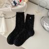 Calcetines holgados de encaje para mujer para otoño e invierno con colgantes de gato lindos, calcetines de media pantorrilla para primavera y otoño, calcetines dulces sin costuras de gato Ky