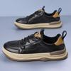 Zapatos casuales de cuero de vaca de primera capa para hombre, nuevos zapatos blancos de cuero genuino para hombre, zapatos de payaso de moda, zapatos para hombre que combinan con todo.