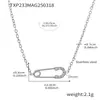 Roda Gigante simples pin cravejado de diamantes clipe de papel colar feminino aço inoxidável PVD banhado a ouro a vácuo corrente de pescoço versátil delicada