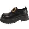 Zapatos Retro de Estilo Británico Negro de Suela Gruesa de Cuero Pequeño para Mujer 2025 Nuevos Otoño e Invierno Versátiles Zapatos Franceses Mary Jane