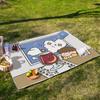 Tapete de Picnic de Oso Grueso de Dibujos Animados Impermeable a Prueba de Humedad Tapete Portátil para Piso Tienda Playa Parque Exterior Tapete para Camping