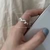 Anillo de hoja de olivo irregular de plata tailandesa estilo ins coreano Moda retro simple curvado geométrico anillo abierto para mujer