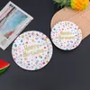 Platos Desechables Biodegradables Extra Gruesos con Lunares Platos de Papel Redondos Vajilla para Fiesta Platos para Pastel Ecológicos y Biodegradables