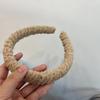 Faixa de Cabeça de Pelúcia Cor de Café Outono e Inverno para Mulheres 2025 Nova Topo Craniano Alto Melard Acessório de Cabelo de Aba Larga Faixa de Cabeça Fofa