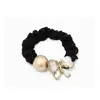 Anillos para el Cabello de Perla Mariposa de Cristal Cuerda para la Cabeza Payon de Temperamento para Mujer Cuerda para el Cabello de Tendón de Goma con Cabeza de Bola de Alta Elasticidad Anillos para el Cabello de Intestino Delgado