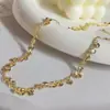 Diseño Retro de Industria Pesada Sentido Redondo Collar de Cobre Femenino Temperamento Estilo Frío Moda Versátil Estilo Occidental Cadena para Clavícula