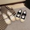 Estrela com sapatos femininos franceses Mary Jane 2024 novos Zhao Lusi com plataforma retro feia e fofa mona sapatos grandes