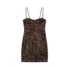 Vestido de malha de seda estilo espartilho com estampa de animal, moda popular do AliExpress, roupas femininas europeias e americanas transfronteiriças
