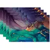 Jogos Americanos de Linho Transfronteiriços Tecido com Estampa de Mármore em Aquarela Nórdica Jogos Americanos Estilo Ocidental Jogos de Mesa Anti-Manchas e Isolantes Térmicos Itens em Estoque Transfronteiriços