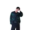 Camisa Longa Tendência de Marca de Luxo para Homem, Estação Primavera e Outono, Estilo Único de Celebridade da Internet, Camisa Cool Retrô de Manga Curta, Jaqueta para Boate para Homem