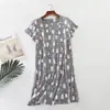 Uma geração de roupão de noite fofo de malha de cabelo para senhoras, manga curta, verão, aumento de tamanho, plus size, pijamas para casa, atacado