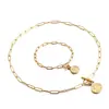 Estilo Europeu e Americano de Luxo Leve Retrato de Rainha Pulseira Colar de Aço Titânio Feminino Fecho OT Corrente Clavícula Joias Atacado