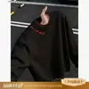 Sudadera con bordado de letras para hombre, estilo retro americano, moderna, forrada de felpa, gruesa, cuello redondo, manga larga, top simple y versátil