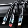 Cabo de Dados de Carregamento Rápido Um para Três Atacado Adequado para iPhone, Samsung, Huawei, Xiaomi e Carregador para Celulares Android